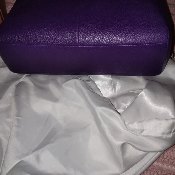 Coach Vibrant Purple Leather Satchel - Picture 2 of 14